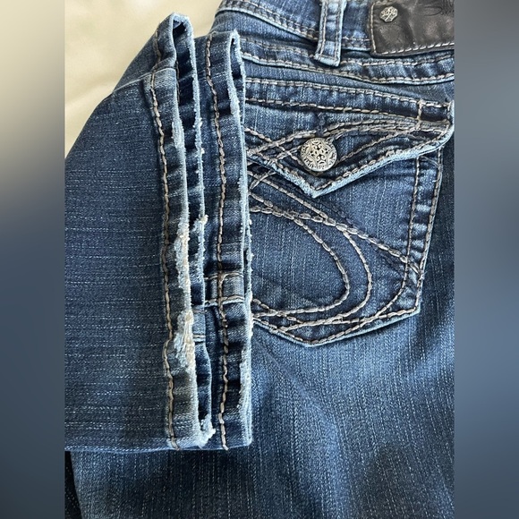 Silver Jeans Womens Suki Surplus Boot Low Rise Dark Wash Denim W 30 L 30 - Picture 5 of 8